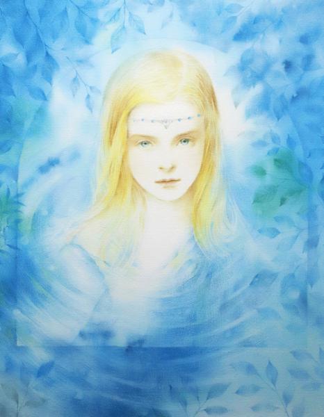 きたのじゅんこの絵画作品　タイトルは、水の精　Water spirit